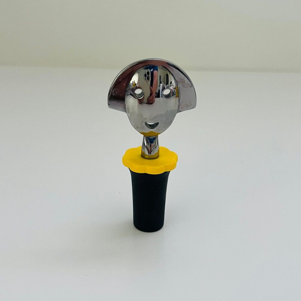 A di ALESSI Anna Stop 2 Bottle Stopper, Black